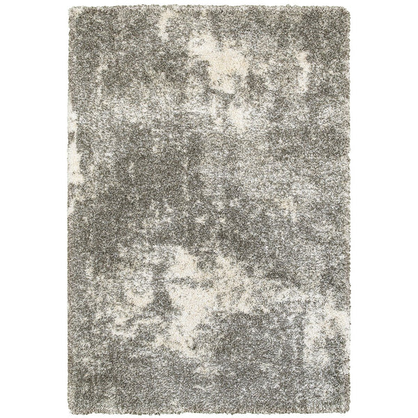 Oriental Weavers Henderson Luxurious Shag Area Rug - Soft Geometric Motifs In Charcoal And Ivory For Elegant Spaces Grey,Ivory Polypropylene H5503h117165st