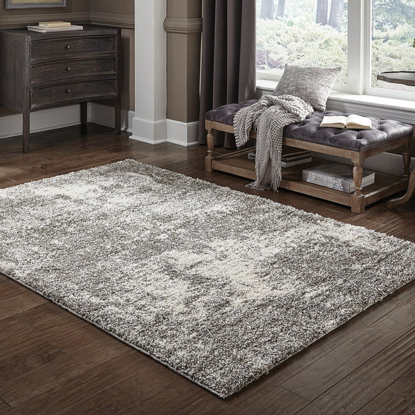 Oriental Weavers Henderson Luxurious Shag Area Rug - Soft Geometric Motifs In Charcoal And Ivory For Elegant Spaces Grey,Ivory Polypropylene H5503h117165st
