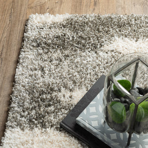 Oriental Weavers Henderson Luxurious Handcrafted Shag Area Rug With Soft Geometric Motifs In Neutral Shades Grey,Ivory Polypropylene H565j9068230st