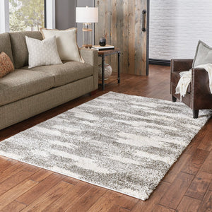 Oriental Weavers Henderson Luxurious Handcrafted Shag Area Rug With Soft Geometric Motifs In Neutral Shades Grey,Ivory Polypropylene H565j9057100st