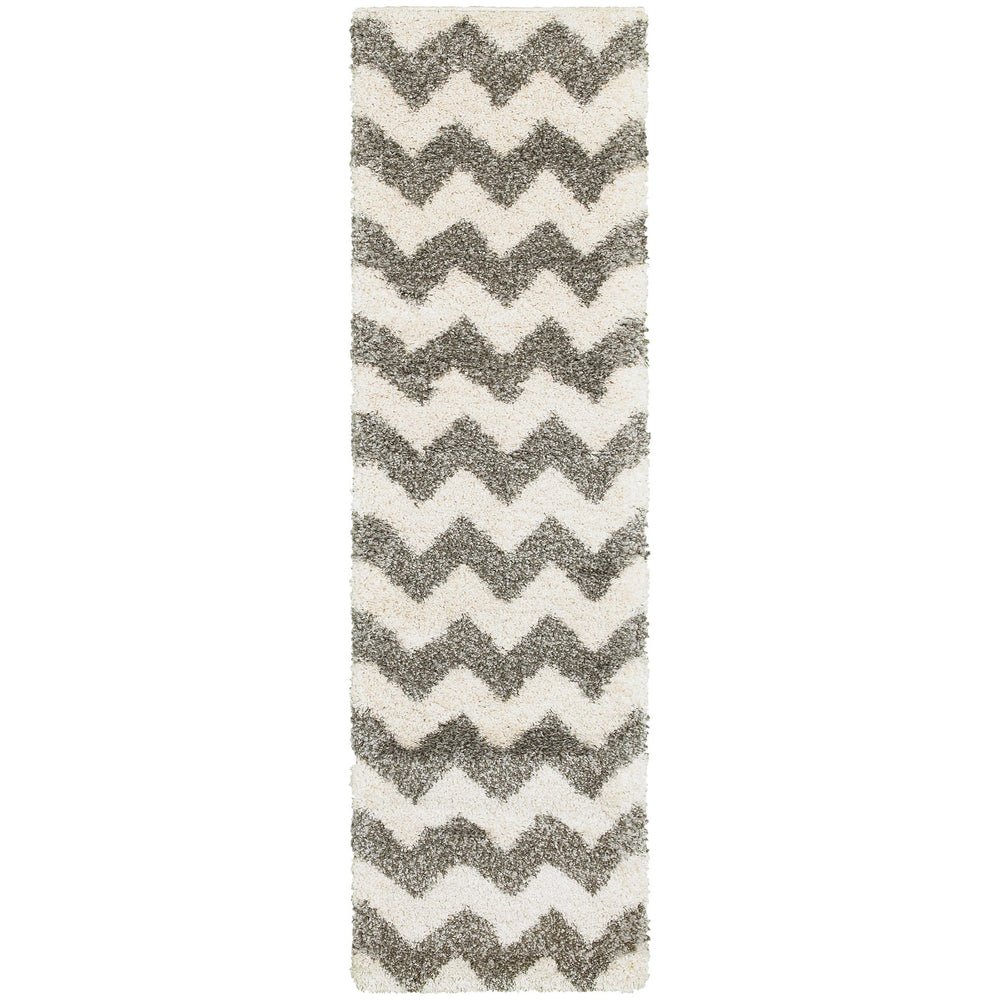 Oriental Weavers Henderson Luxurious Shag Area Rug In Neutral Charcoal And Ivory With Soft Geometric Patterns Grey,Ivory Polypropylene H625w9068230st