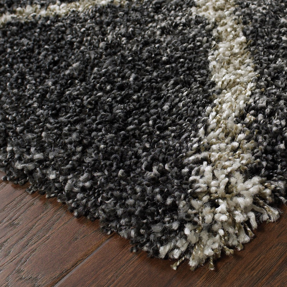 Oriental Weavers Henderson Luxurious Shag Area Rug In Cool Neutrals - Soft Geometric Motifs For Stylish Interiors Charcoal,Grey Polypropylene H090k1068230st