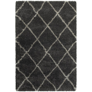 Oriental Weavers Henderson Luxurious Shag Area Rug In Cool Neutrals - Soft Geometric Motifs For Stylish Interiors Charcoal,Grey Polypropylene H090k1117165st