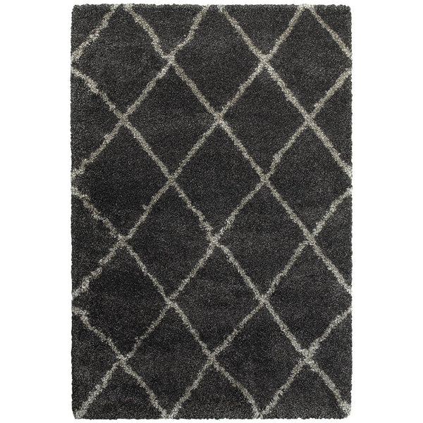 Oriental Weavers Henderson Luxurious Shag Area Rug In Cool Neutrals - Soft Geometric Motifs For Stylish Interiors Charcoal,Grey Polypropylene H090k1117165st