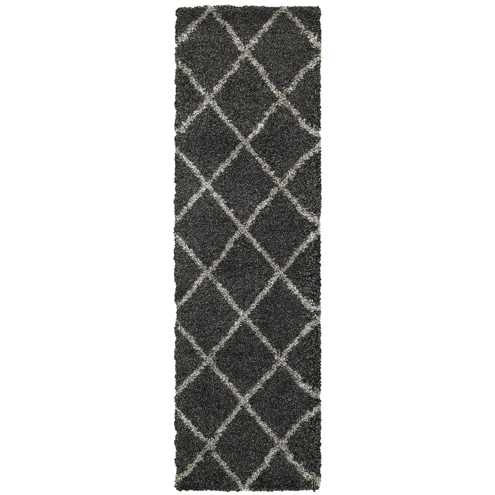Oriental Weavers Henderson Luxurious Shag Area Rug In Cool Neutrals - Soft Geometric Motifs For Stylish Interiors Charcoal,Grey Polypropylene H090k1068230st