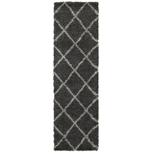 Oriental Weavers Henderson Luxurious Shag Area Rug In Cool Neutrals - Soft Geometric Motifs For Stylish Interiors Charcoal,Grey Polypropylene H090k1068230st
