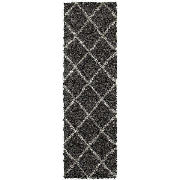 Oriental Weavers Henderson Luxurious Shag Area Rug In Cool Neutrals - Soft Geometric Motifs For Stylish Interiors Charcoal,Grey Polypropylene H090k1068230st