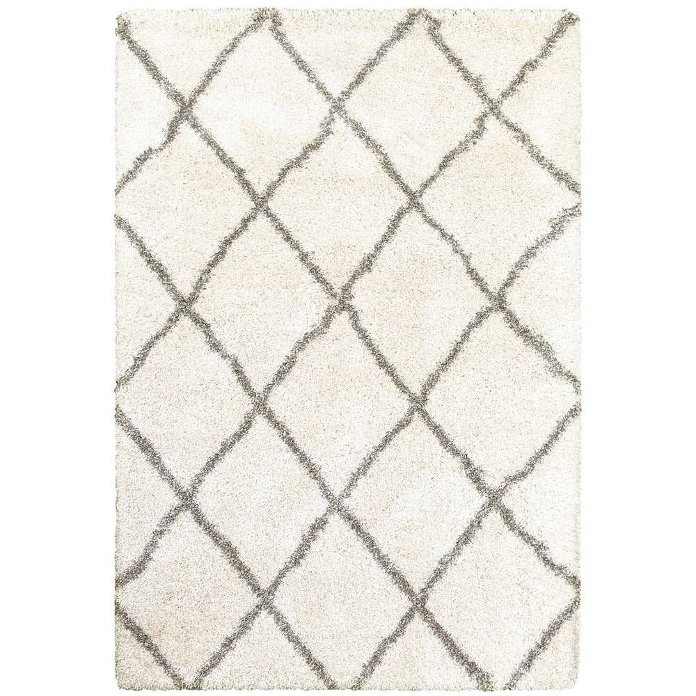 Oriental Weavers Henderson Shag Area Rug In Cool Charcoal And Ivory With Soft Geometric Motifs For Luxurious Appeal Ivory,Grey Polypropylene H090w9057100st