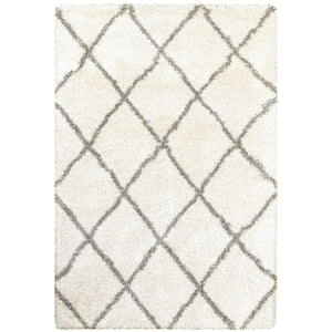 Oriental Weavers Henderson Shag Area Rug In Cool Charcoal And Ivory With Soft Geometric Motifs For Luxurious Appeal Ivory,Grey Polypropylene H090w9057100st