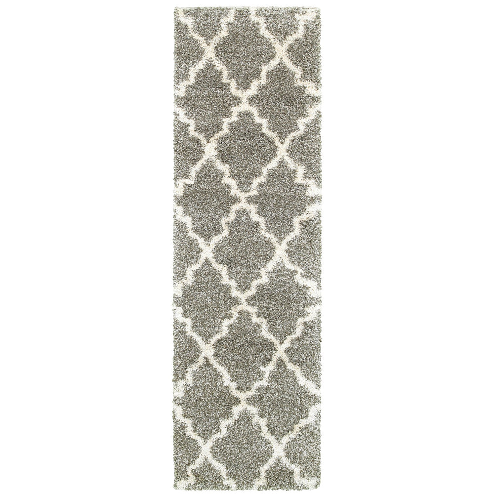 Oriental Weavers Henderson Luxurious Shag Indoor Area Rug With Soft Geometric Motifs In Charcoal And Ivory Shades Grey,Ivory Polypropylene H092e9068230st