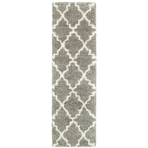 Oriental Weavers Henderson Luxurious Shag Indoor Area Rug With Soft Geometric Motifs In Charcoal And Ivory Shades Grey,Ivory Polypropylene H092e9068230st