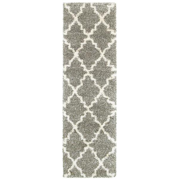 Oriental Weavers Henderson Luxurious Shag Indoor Area Rug With Soft Geometric Motifs In Charcoal And Ivory Shades Grey,Ivory Polypropylene H092e9068230st