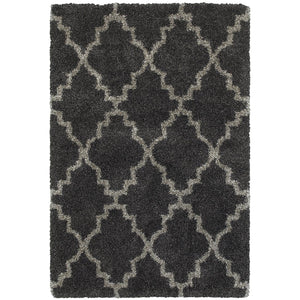 Oriental Weavers Henderson Luxurious Shag Area Rug In Charcoal And Gray – Plush Texture With Modern Geometric Motifs Charcoal,Grey Polypropylene H092k1057100st