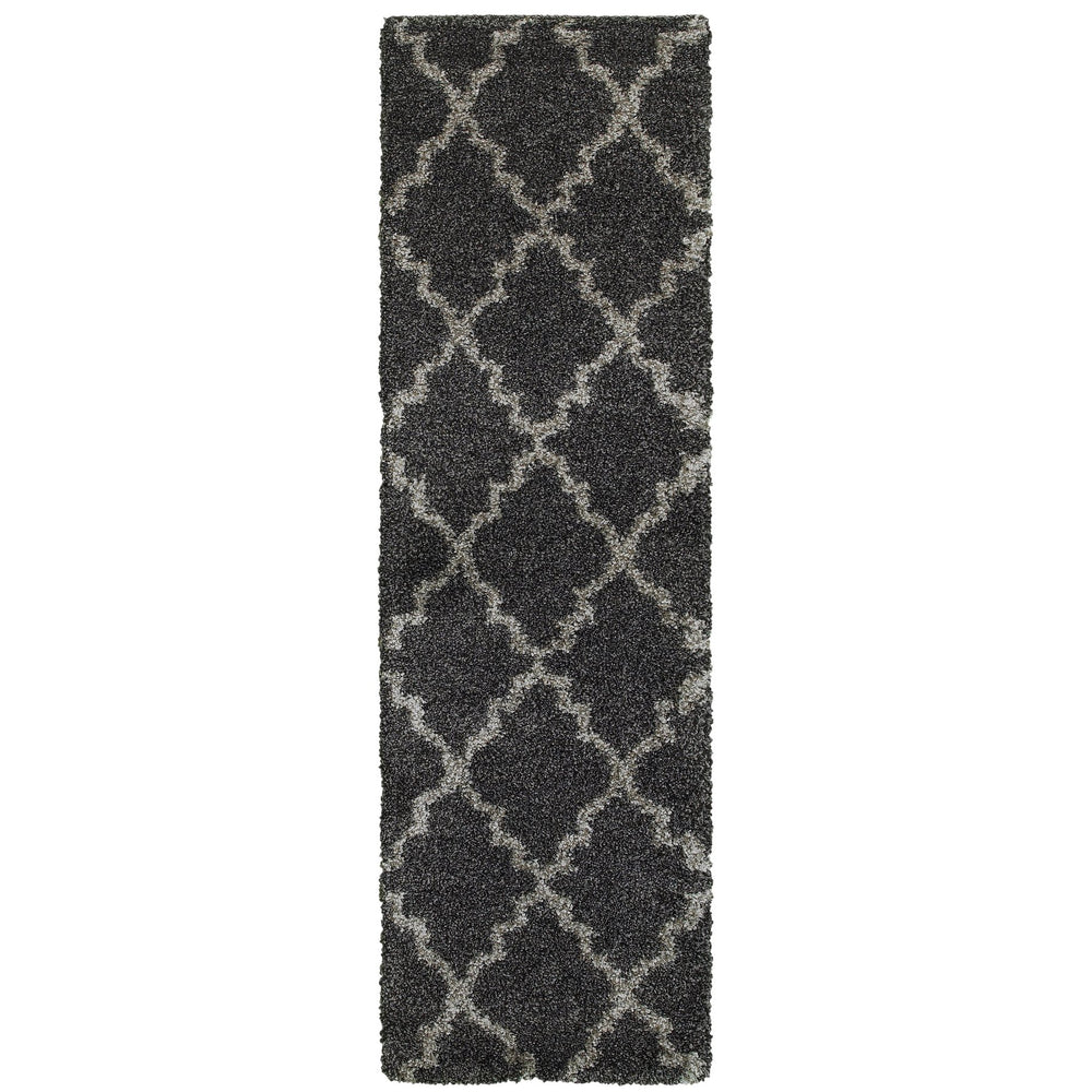Oriental Weavers Henderson Luxurious Shag Area Rug In Charcoal And Gray – Plush Texture With Modern Geometric Motifs Charcoal,Grey Polypropylene H092k1068230st