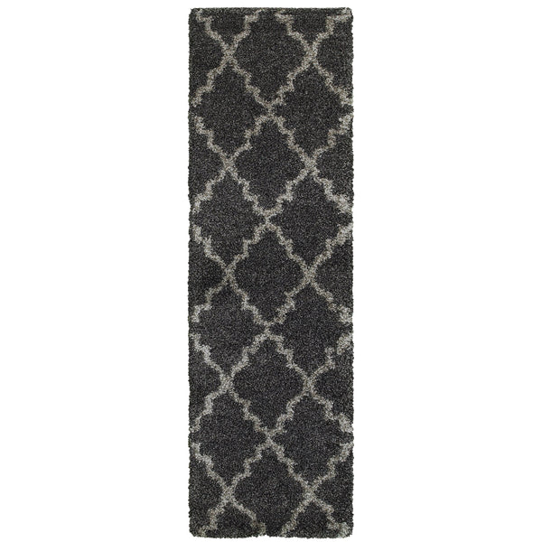 Oriental Weavers Henderson Luxurious Shag Area Rug In Charcoal And Gray – Plush Texture With Modern Geometric Motifs Charcoal,Grey Polypropylene H092k1068230st