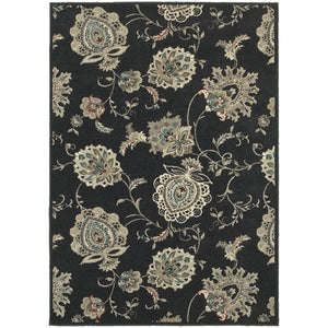 Oriental Weavers Highlands 2444i Stylish Indoor Area Rug - Durable, Easy Maintenance, Neutral Gray With Vibrant Accents Midnight,Ivory Polypropylene H2444i300390st