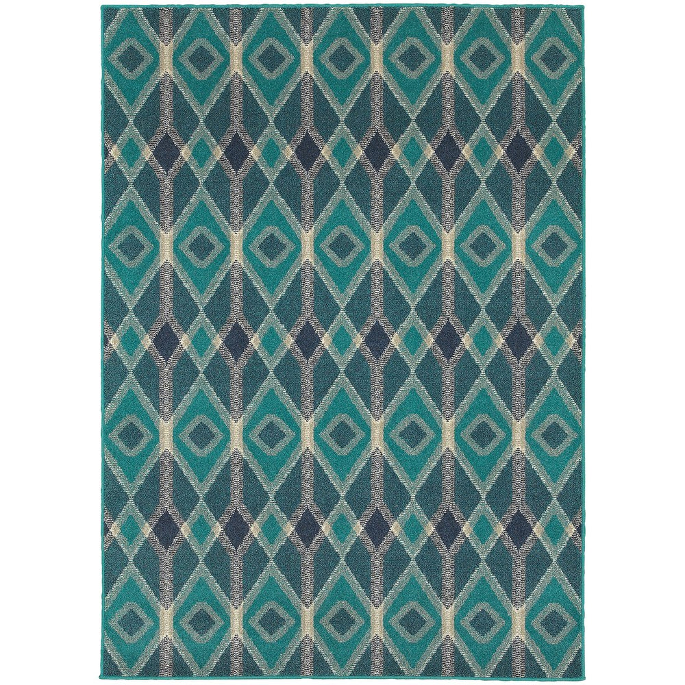 Oriental Weavers Highlands Indoor Area Rug - Durable, Textured Design With Global Influences In Gray And Accents Blue,Teal Polypropylene H6627b300390st