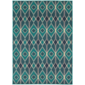 Oriental Weavers Highlands Indoor Area Rug - Durable, Textured Design With Global Influences In Gray And Accents Blue,Teal Polypropylene H6627b300390st