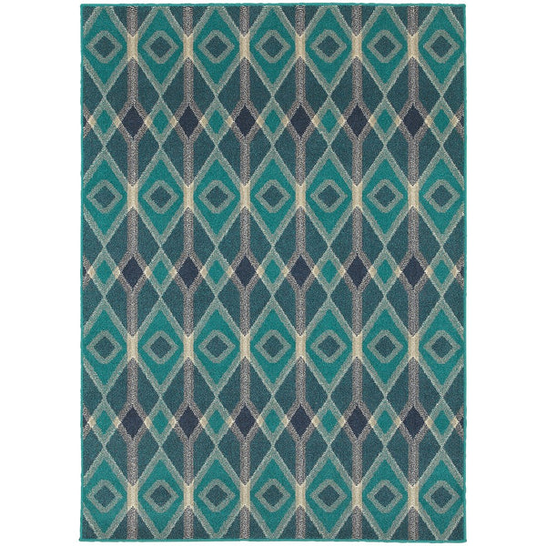 Oriental Weavers Highlands Indoor Area Rug - Durable, Textured Design With Global Influences In Gray And Accents Blue,Teal Polypropylene H6627b300390st