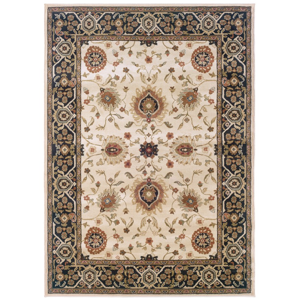 Oriental Weavers Hudson Indoor Area Rug - Stylish Heat-set Polypropylene Design For Modern Elegance And Comfort Beige,Black Polypropylene H1338c160230st