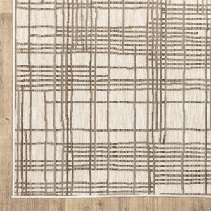 Oriental Weavers Hunter Ultra-Soft Low-Profile Geometric Area Rug 5'3"X7'6" Ivory-Brown Machine-Woven Durable Elegance HHNT01160230ST