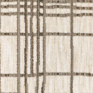 Oriental Weavers Hunter Ultra-Soft Low-Profile Geometric Area Rug 5'3"X7'6" Ivory-Brown Machine-Woven Durable Elegance HHNT01160230ST