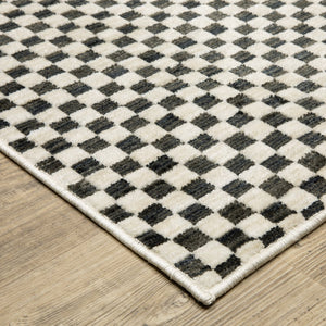 Oriental Weavers Hunter Indoor Area Rug - Luxurious Softness, Elegant Neutral Tones, Modern Geometric Designs Black,Ivory Polyester Hhnt02100152st