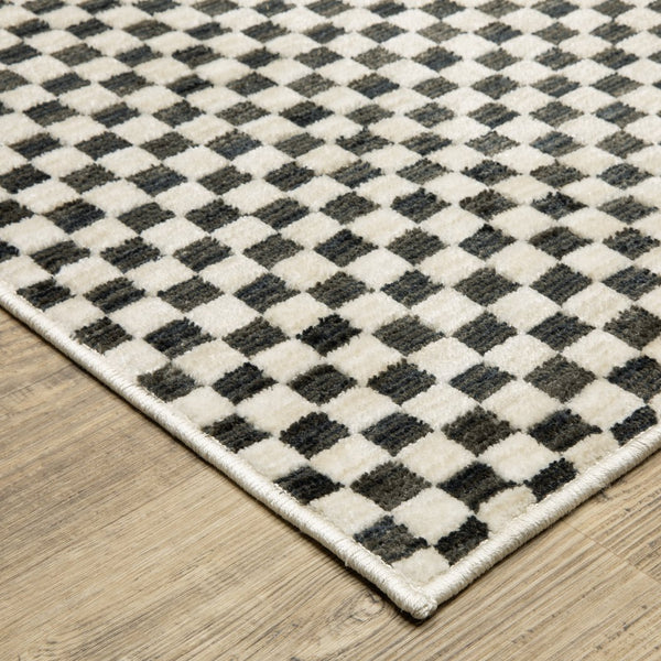 Oriental Weavers Hunter Indoor Area Rug - Luxurious Softness, Elegant Neutral Tones, Modern Geometric Designs Black,Ivory Polyester Hhnt02100152st