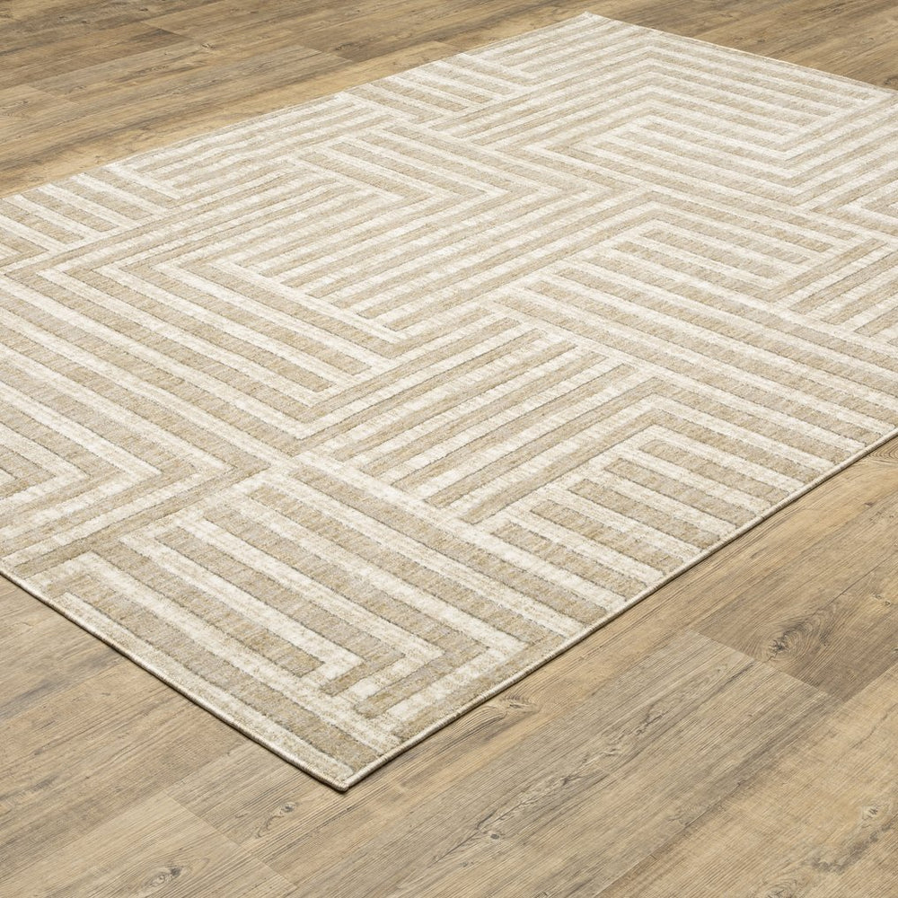 Oriental Weavers Hunter Beige/Ivory Indoor Area Rug - Luxurious Softness, Modern Design, And Versatile Elegance For Any Space Beige,Ivory Polyester Hhnt03068230st