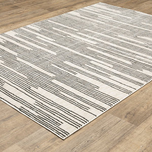 Oriental Weavers Hunter Indoor Area Rug - Modern Geometric Design In Elegant Neutral Tones For Versatile Decor Black,Beige Polyester Hhnt04200290st
