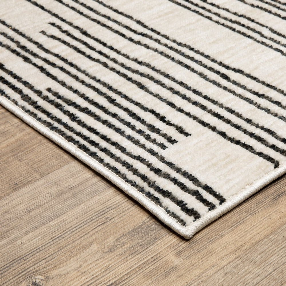 Oriental Weavers Hunter Indoor Area Rug - Modern Geometric Design In Elegant Neutral Tones For Versatile Decor Black,Beige Polyester Hhnt04200290st