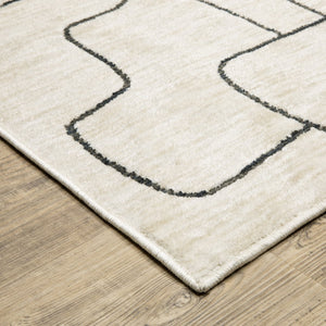 Oriental Weavers Hunter Indoor Area Rug – Luxurious Ultra-soft Polyester, Modern Geometric Design, Elegant Neutral Tones Beige,Black Polyester Hhnt06240305st