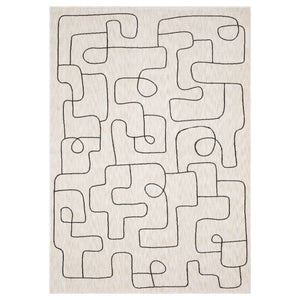 Oriental Weavers Hunter Indoor Area Rug – Luxurious Ultra-soft Polyester, Modern Geometric Design, Elegant Neutral Tones Beige,Black Polyester Hhnt06240305st