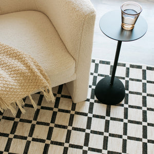 Oriental Weavers Hunter Low-Profile Beige & Black Checkerboard Rug 3'3"X5" - Machine-Woven Polyester, Modern Texture HHNT08100152ST