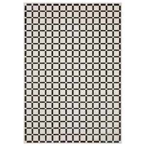 Oriental Weavers Hunter Low-Profile Beige & Black Checkerboard Rug 3'3"X5" - Machine-Woven Polyester, Modern Texture HHNT08100152ST
