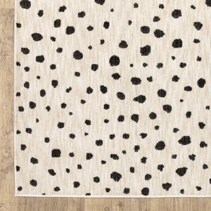 Oriental Weavers Hunter Modern Polka Dot Beige Ivory Area Rug 6'7" X 9'6" — Soft Polyester, Low-Profile Texture, Durable Elegance HHNT09200290ST