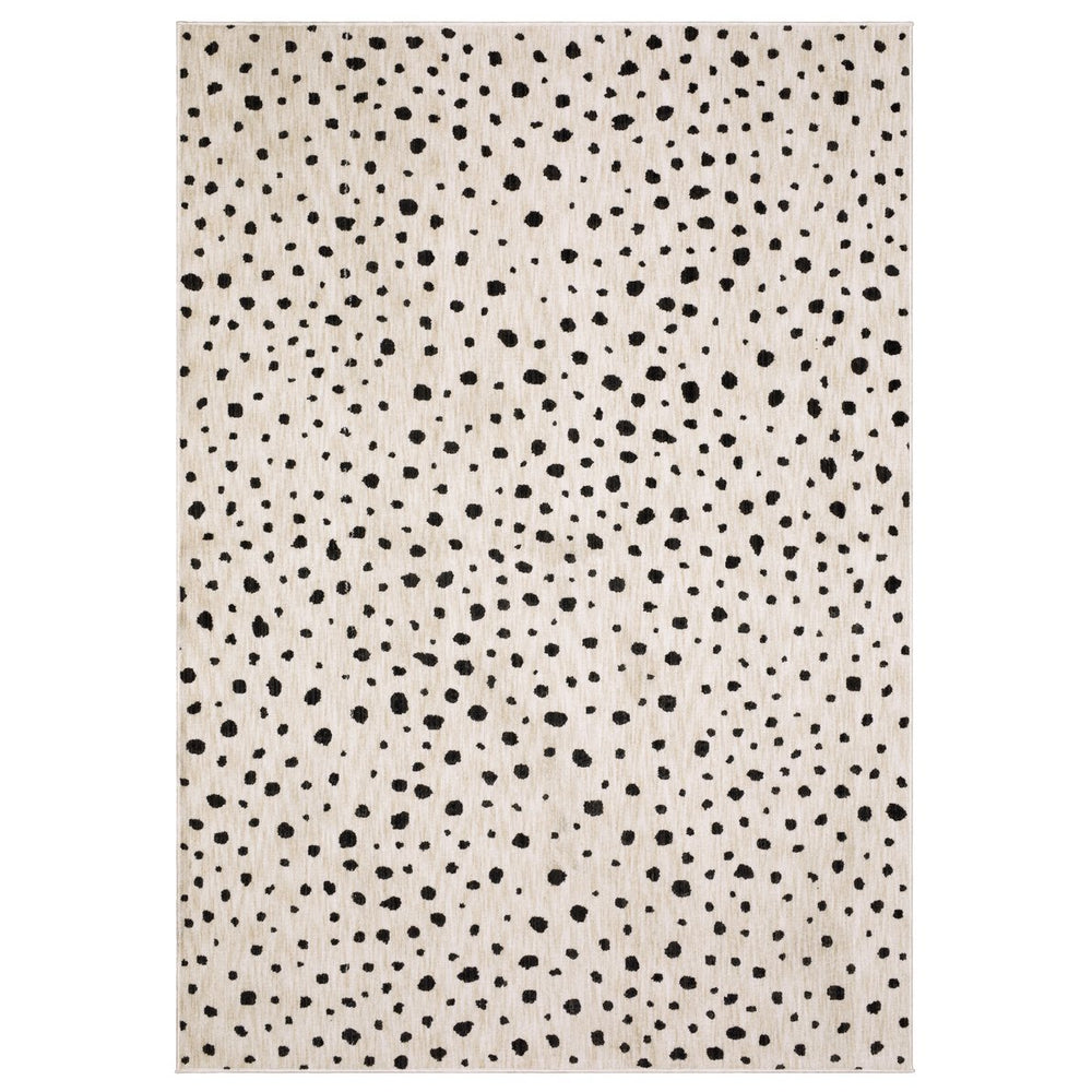 Oriental Weavers Hunter Modern Polka Dot Beige Ivory Area Rug 6'7" X 9'6" — Soft Polyester, Low-Profile Texture, Durable Elegance HHNT09200290ST