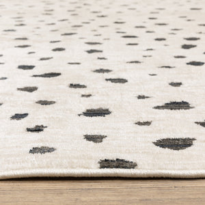 Oriental Weavers Hunter Modern Polka Dot Beige Ivory Area Rug 6'7" X 9'6" — Soft Polyester, Low-Profile Texture, Durable Elegance HHNT09200290ST