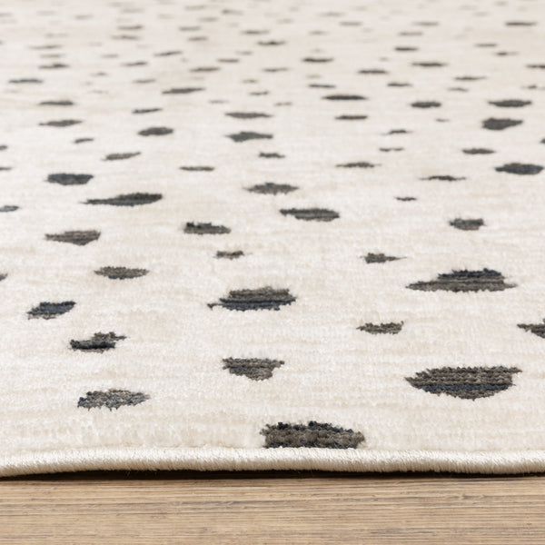 Oriental Weavers Hunter Modern Polka Dot Beige Ivory Area Rug 6'7" X 9'6" — Soft Polyester, Low-Profile Texture, Durable Elegance HHNT09200290ST