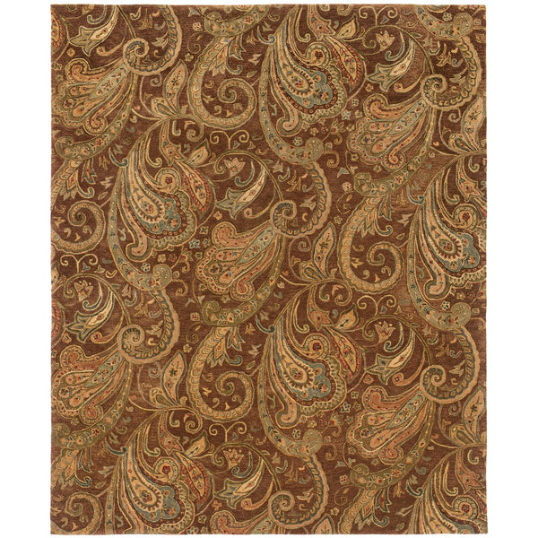 Oriental Weavers Huntley Handcrafted Indoor Area Rug - Luxurious Traditional Design With Sophisticated Colors Brown,Gold Wool H19102282404st