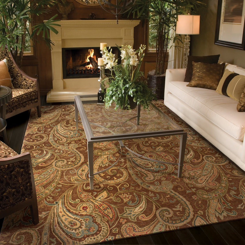 Oriental Weavers Huntley Handcrafted Indoor Area Rug - Luxurious Traditional Design With Sophisticated Colors Brown,Gold Wool H19102282404st