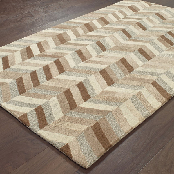 Oriental Weavers Infused Indoor Area Rug - Luxurious Handcrafted Wool With Modern Neutral Design For Effortless Comfort Beige,Grey Wool I67005304396st