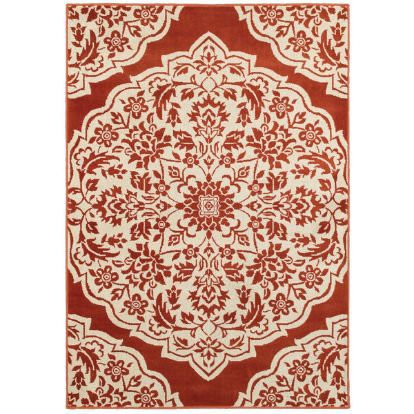 Oriental Weavers Jayden Indoor Area Rug - Elegant Textured Design In Dusty Teal And Gold, Crafted In The Usa Rust,Ivory Nylon J7422h300390st