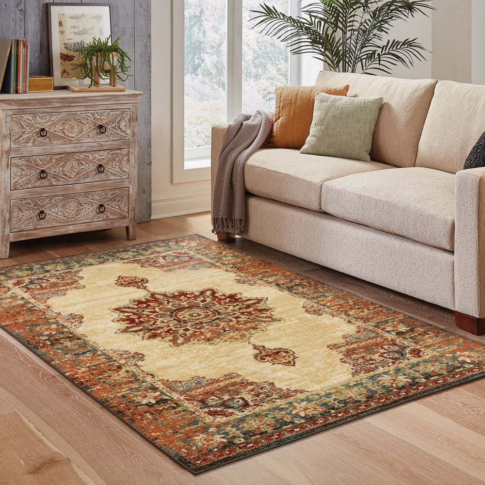 Oriental Weavers Juliette Indoor Area Rug - Vintage Persian Design In Warm Neutrals, Perfect For Any Home Décor Gold,Orange Polypropylene J8120w117165st