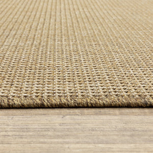 Oriental Weavers Karavia Indoor/Outdoor Area Rug - Durable, Seagrass Inspired Design For All Seasons & High Traffic Areas Light Brown Polypropylene K2067x240rdst