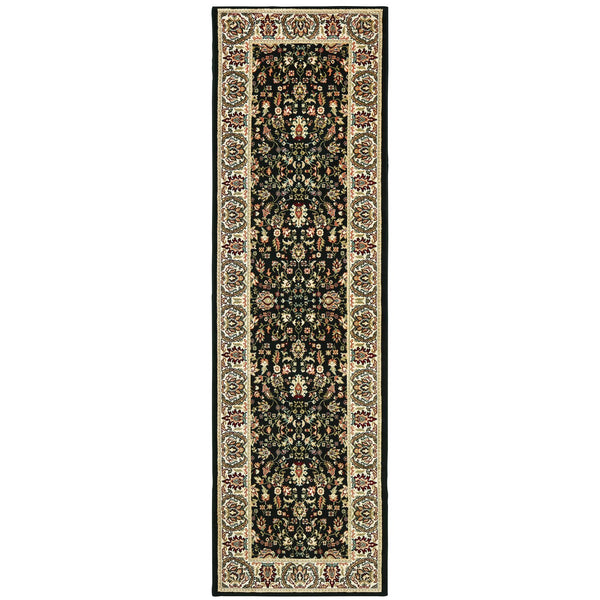 Oriental Weavers Kashan Timeless Persian-inspired Area Rug With Luxurious Soft Pile For Sophisticated Interiors Black,Ivory Polypropylene K108b1068230st