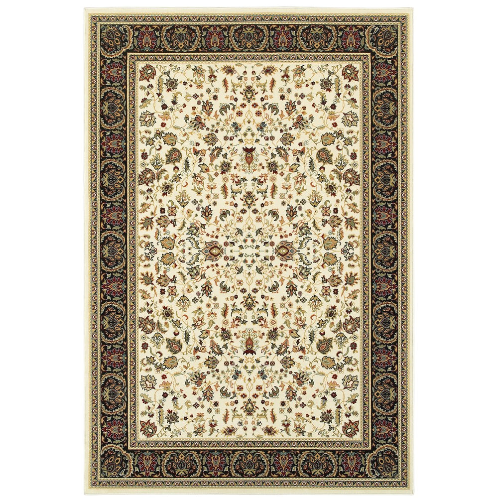 Oriental Weavers Kashan Indoor Area Rug - Timeless Persian Patterns In Elegant Alabaster And Black For Modern Homes Ivory,Black Polypropylene K108x1160230st
