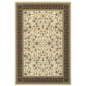Oriental Weavers Kashan Indoor Area Rug - Timeless Persian Patterns In Elegant Alabaster And Black For Modern Homes Ivory,Black Polypropylene K108x1160230st