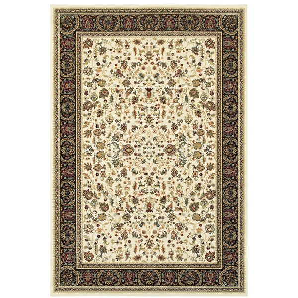 Oriental Weavers Kashan Indoor Area Rug - Timeless Persian Patterns In Elegant Alabaster And Black For Modern Homes Ivory,Black Polypropylene K108x1160230st