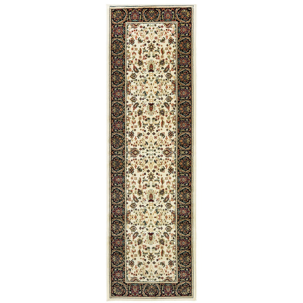 Oriental Weavers Kashan Indoor Area Rug - Timeless Persian Patterns In Elegant Alabaster And Black For Modern Homes Ivory,Black Polypropylene K108x1068230st